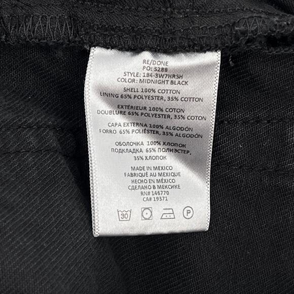 RE/DONE 70s High Rise Midnight Black Cutoff Shorts Women’s Size 24 Frayed Hem - Picture 5 of 6